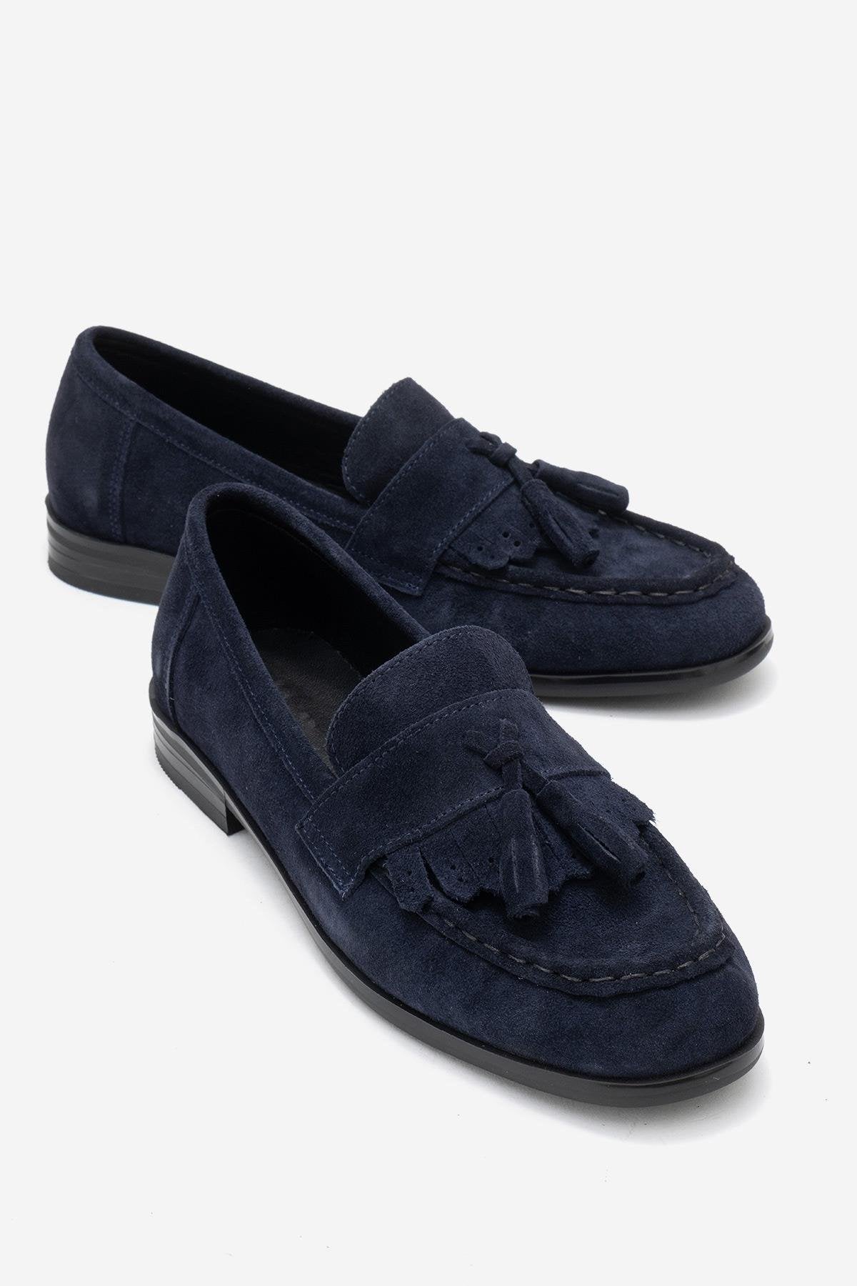 Lupen - Mocasín de borlas de ante azul marino (Mujer)