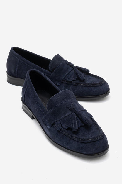 Lupen - Mocasín de borlas de ante azul marino (Mujer)