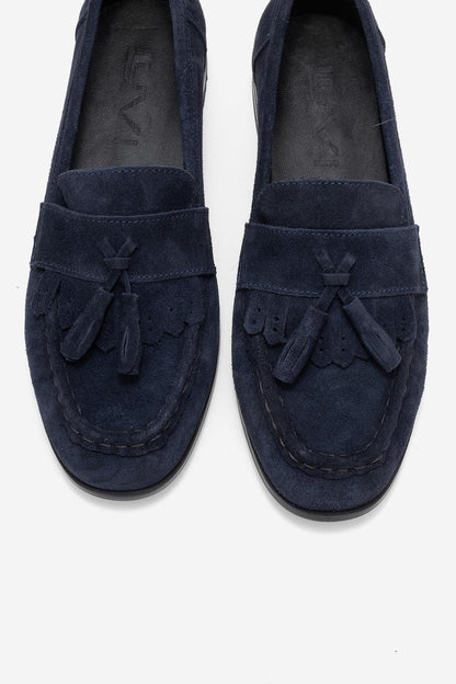 Lupen - Mocasín de borlas de ante azul marino (Mujer)