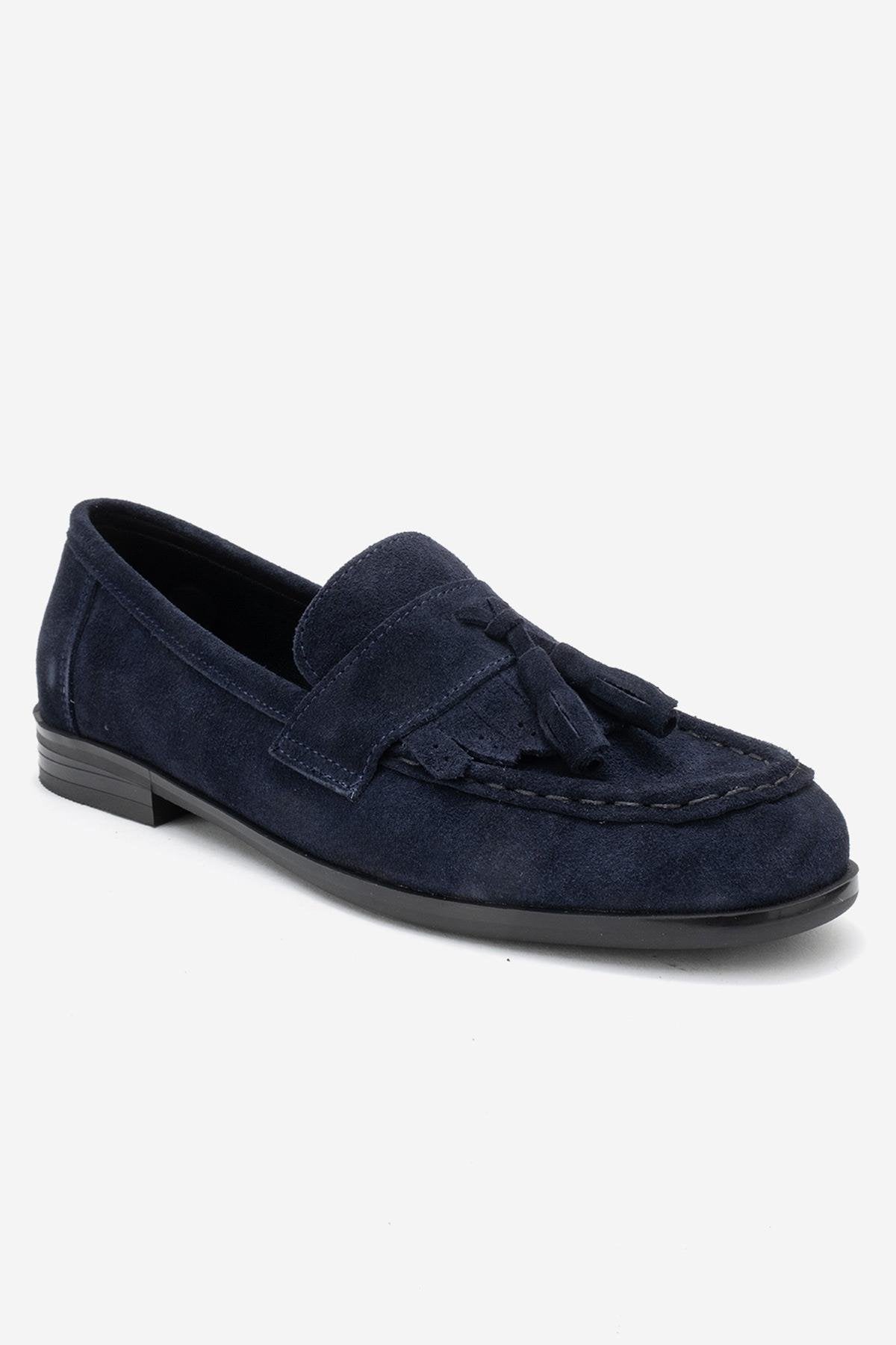 Lupen - Mocasín de borlas de ante azul marino (Mujer)