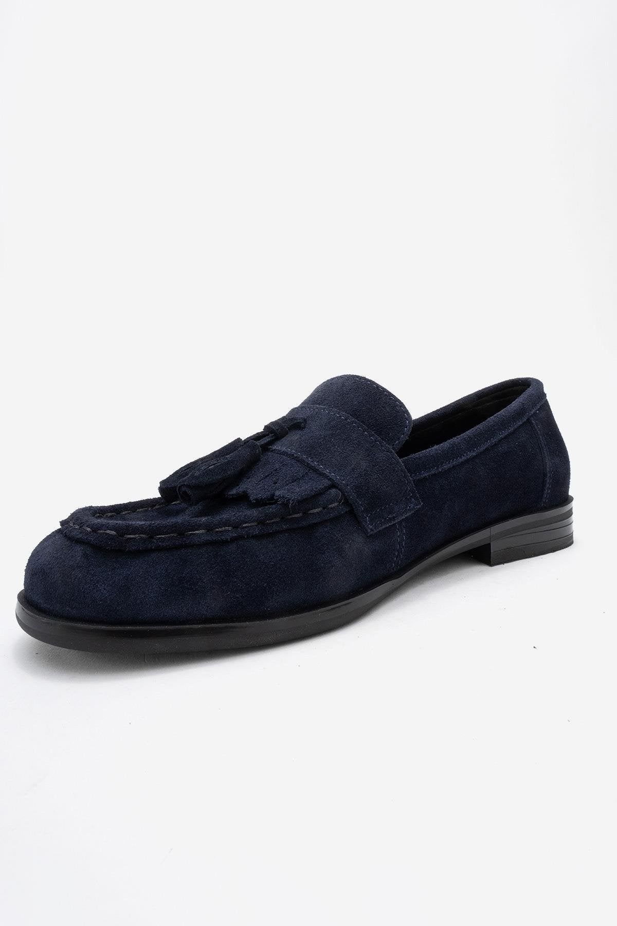 Lupen - Mocasín de borlas de ante azul marino (Mujer)