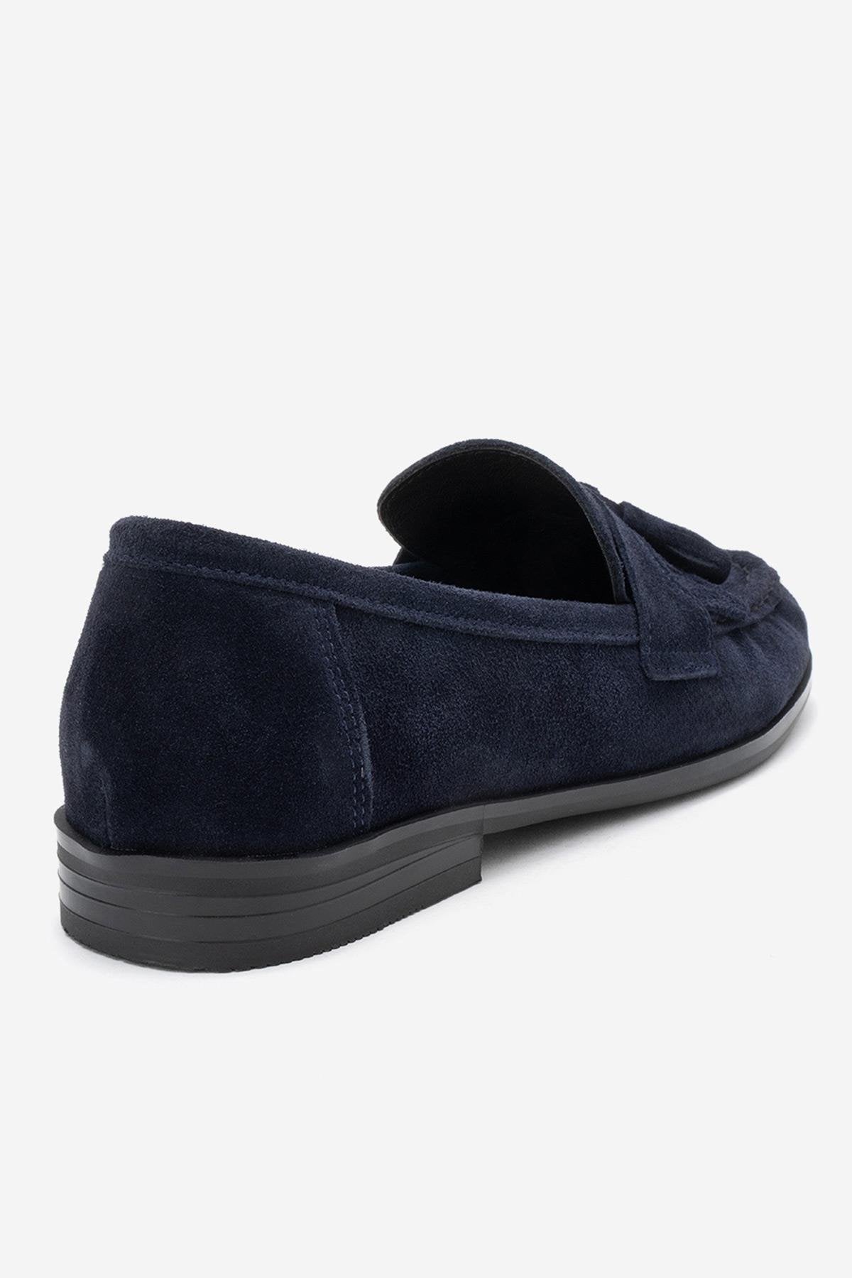 Lupen - Mocasín de borlas de ante azul marino (Mujer)