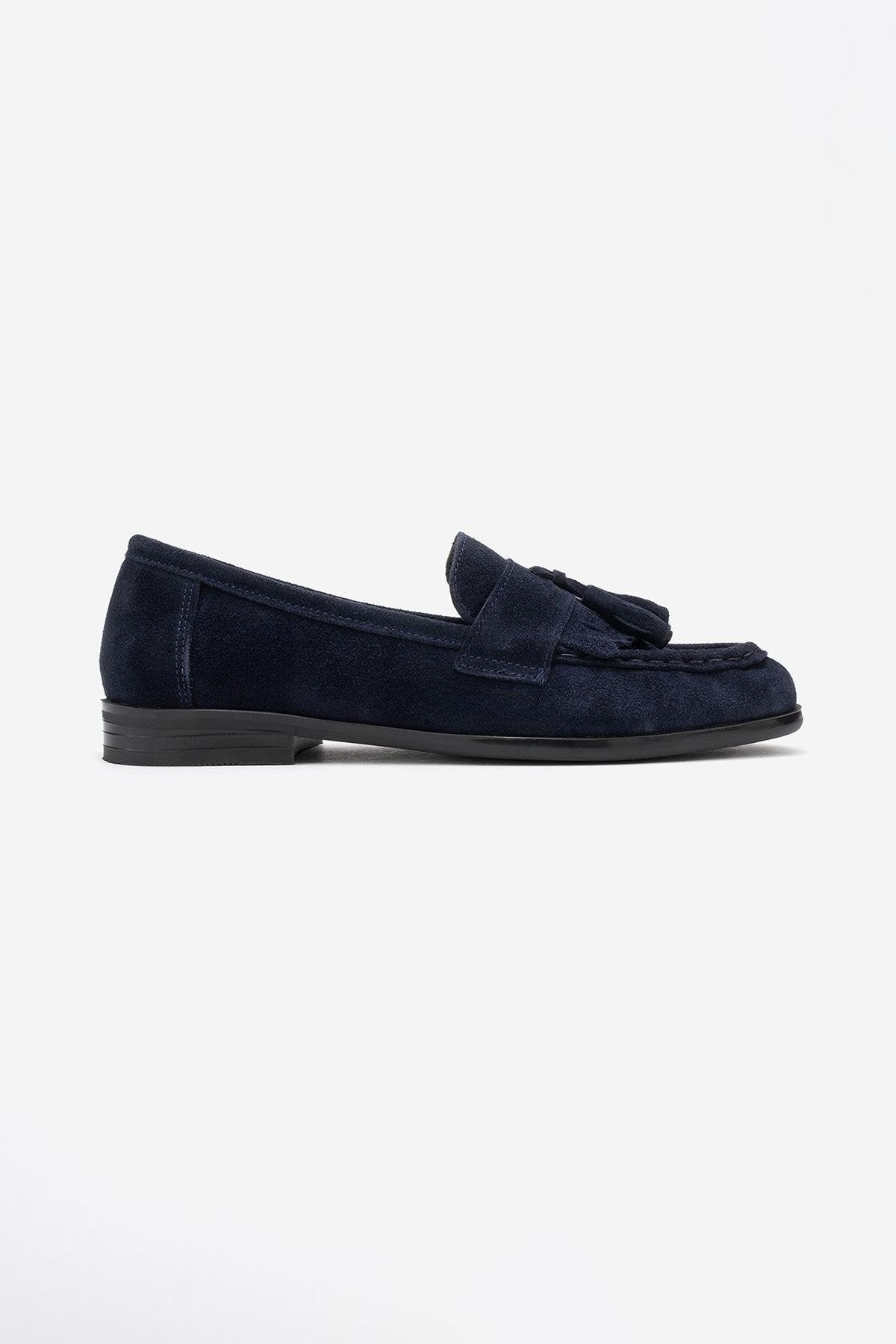 Lupen - Mocasín de borlas de ante azul marino (Mujer)