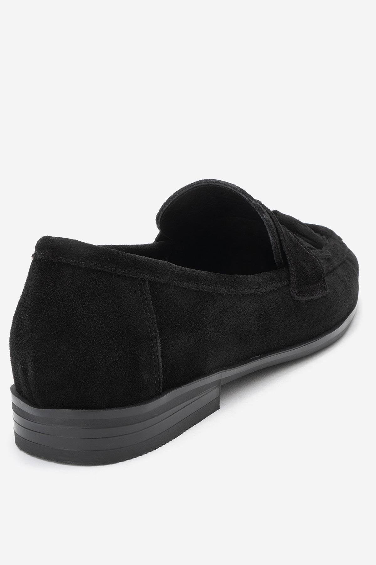 Lupen - Mocasín de borlas en ante negro (Mujer)