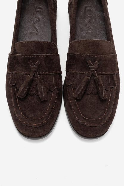 Lupen - Mocasín con Borlas de Ante Marrón (Mujer)