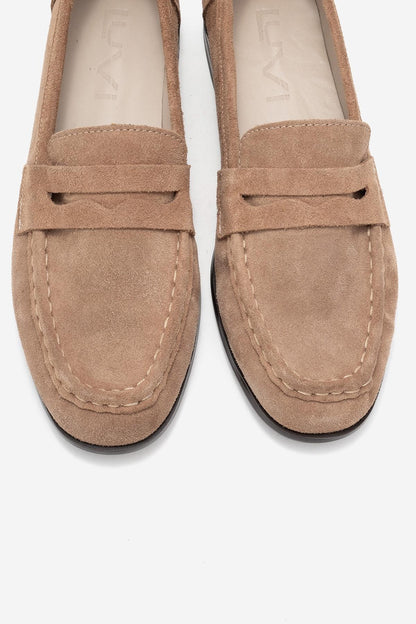 Valia - Mocasín de cuero de gamuza coñac (mujer)