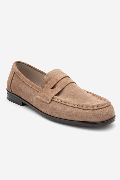 Valia - Mocasín de cuero de gamuza coñac (mujer)