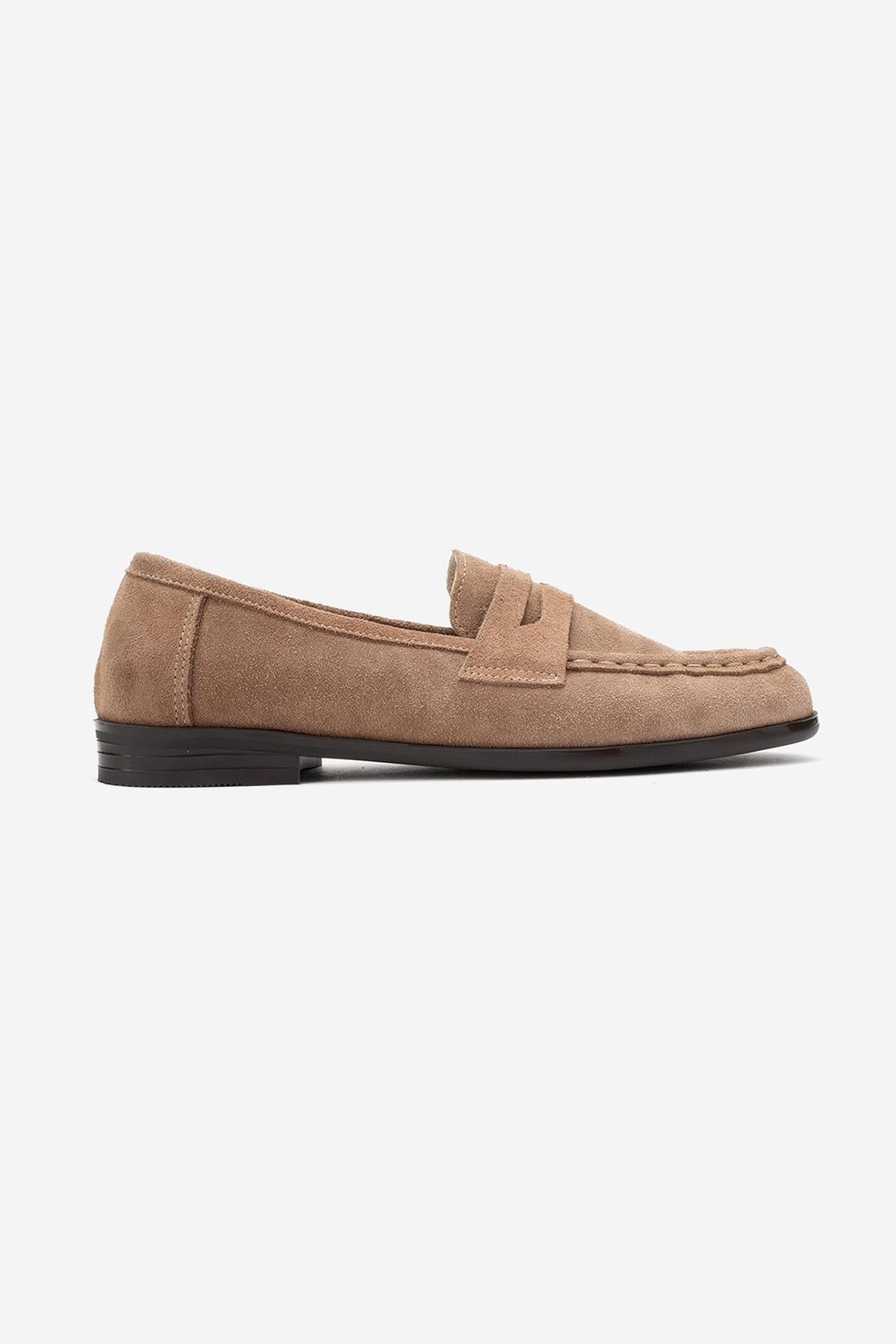 Valia - Mocasín de cuero de gamuza coñac (mujer)