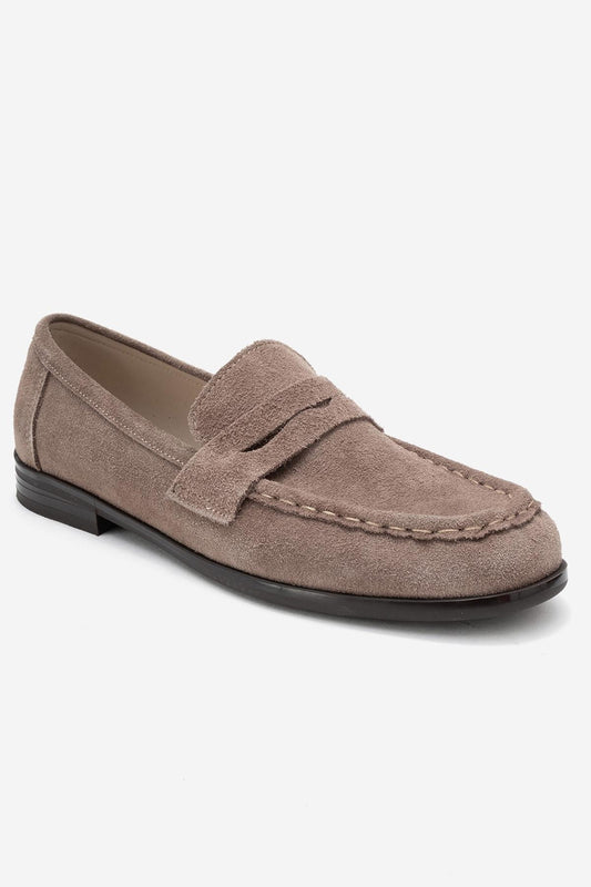 Valia - Taupe Suede Leather Loafer (Women)
