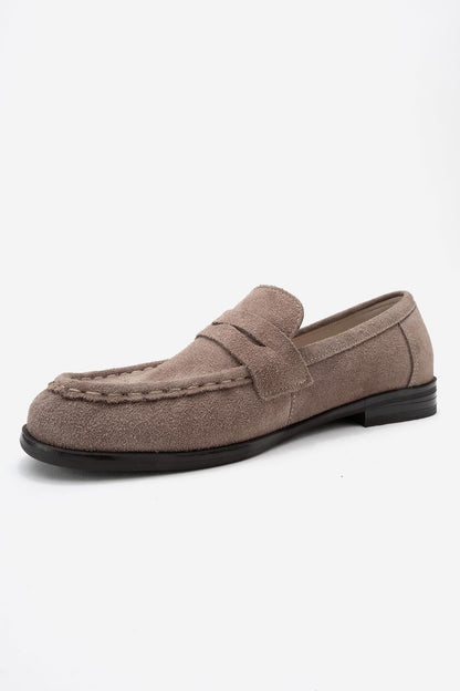 Valia - Mocasín de cuero de ante color topo (mujer)