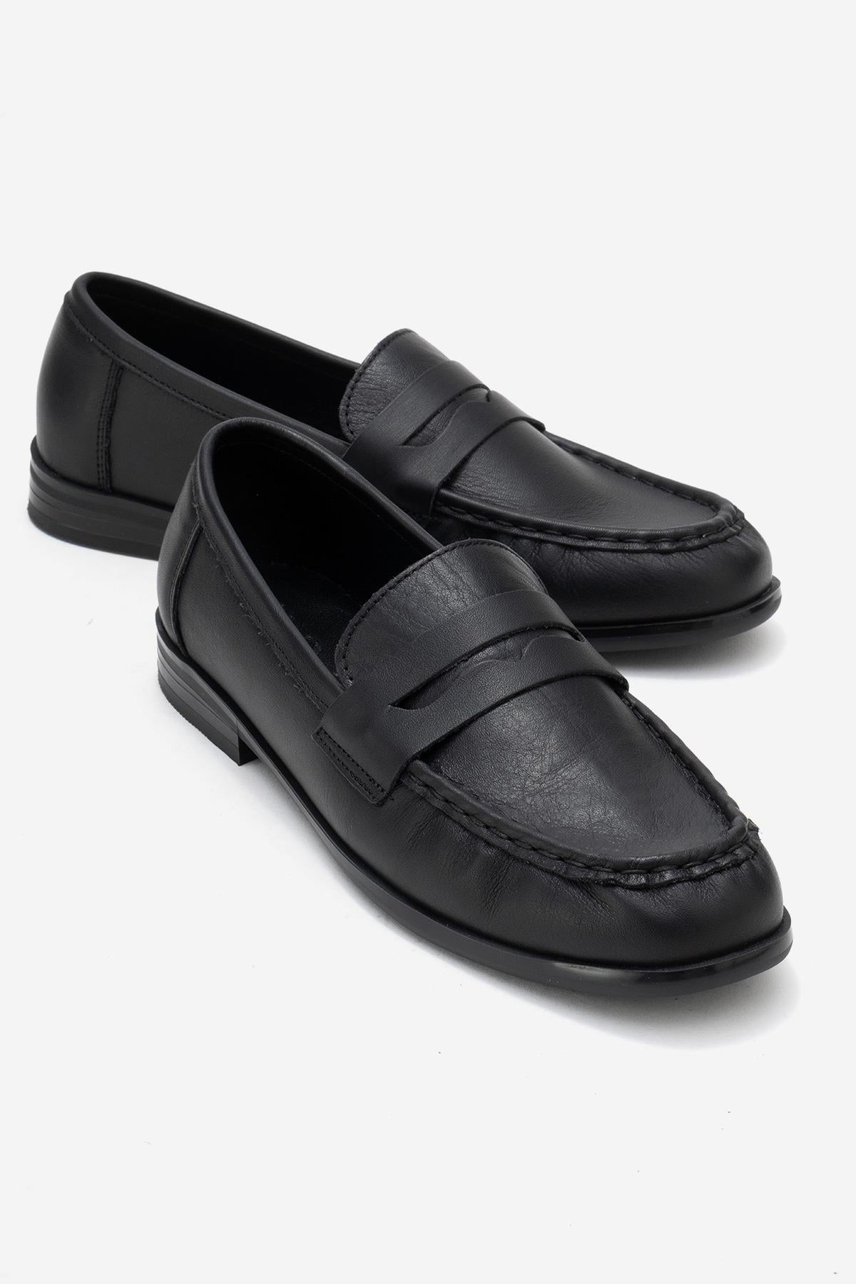 Valia - Mocasín de cuero negro (Mujer)
