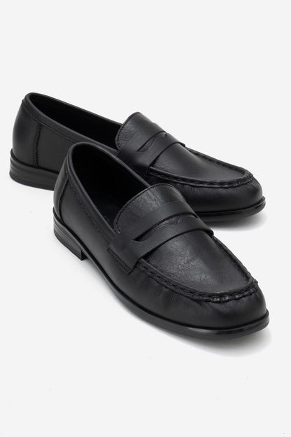 Valia - Mocasín de cuero negro (Mujer)