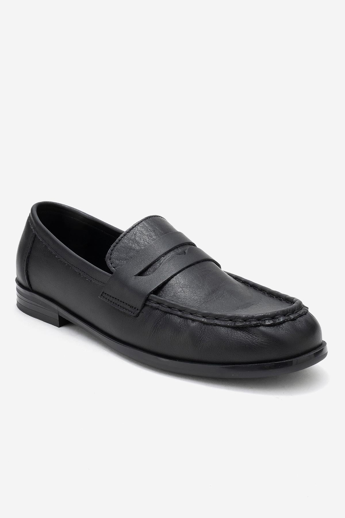 Valia - Mocasín de cuero negro (Mujer)