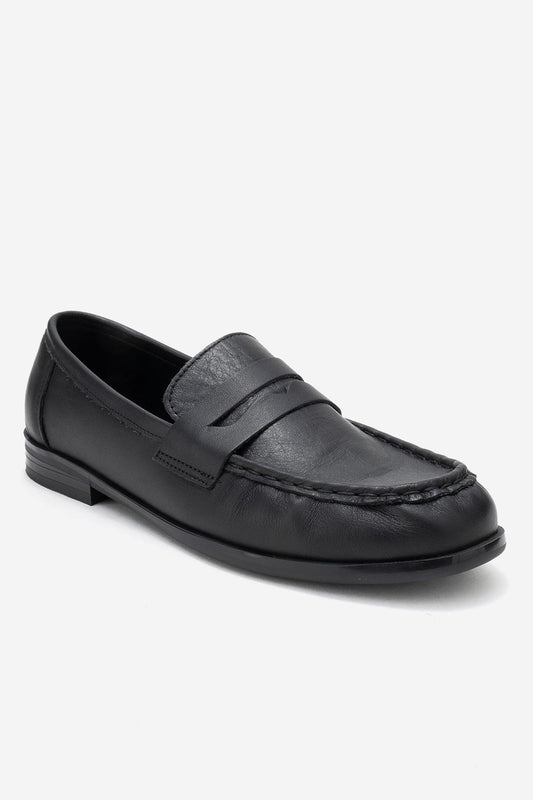 Valia - Black Leather Loafer (Women)