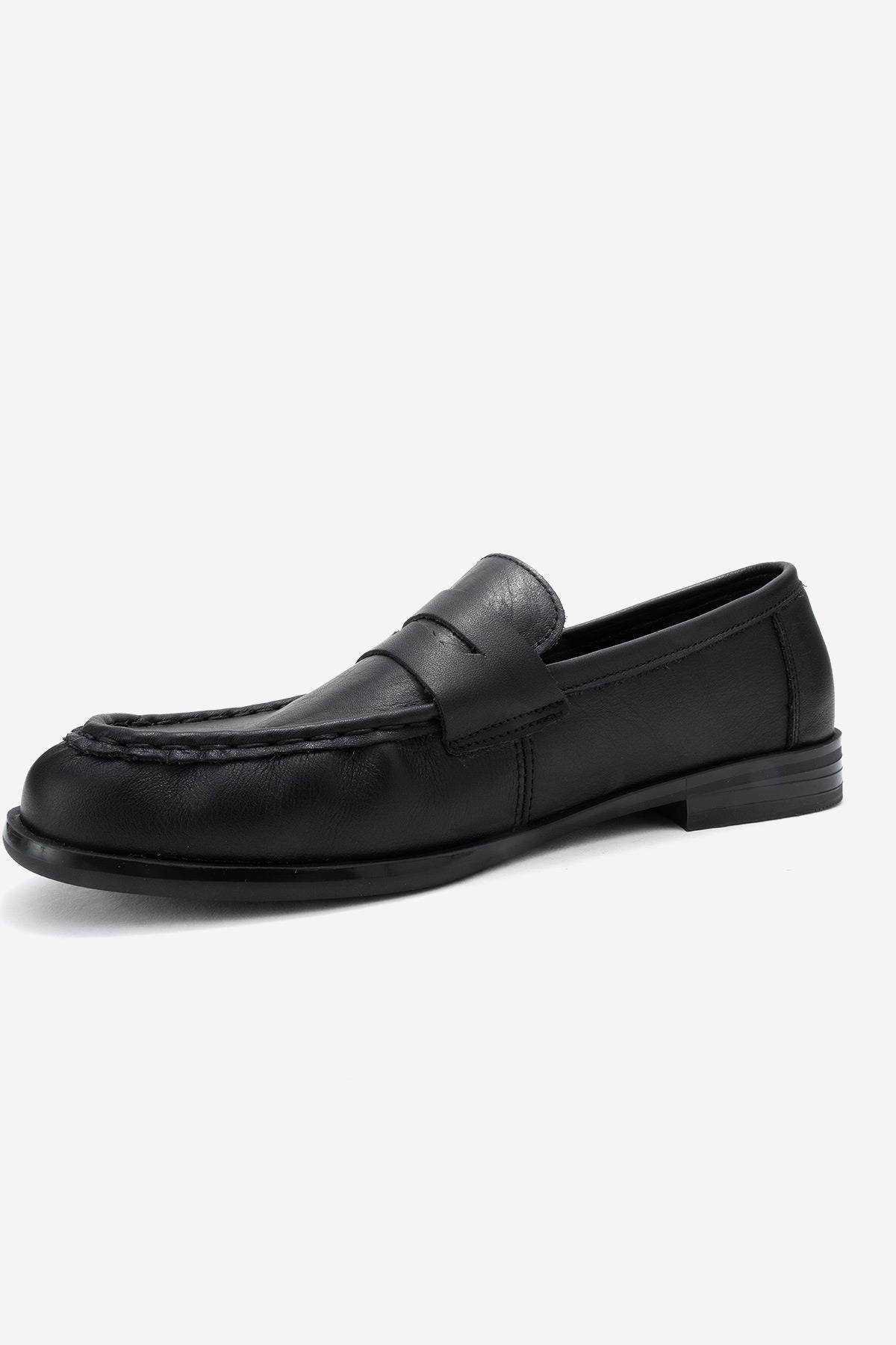 Valia - Mocasín de cuero negro (Mujer)