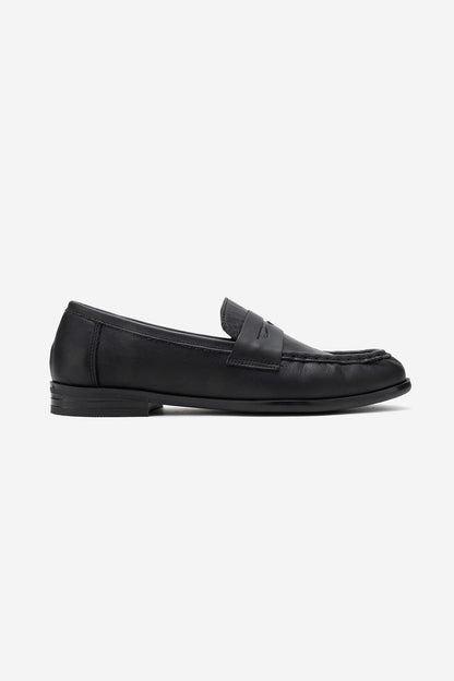 Valia - Mocasín de cuero negro (Mujer)