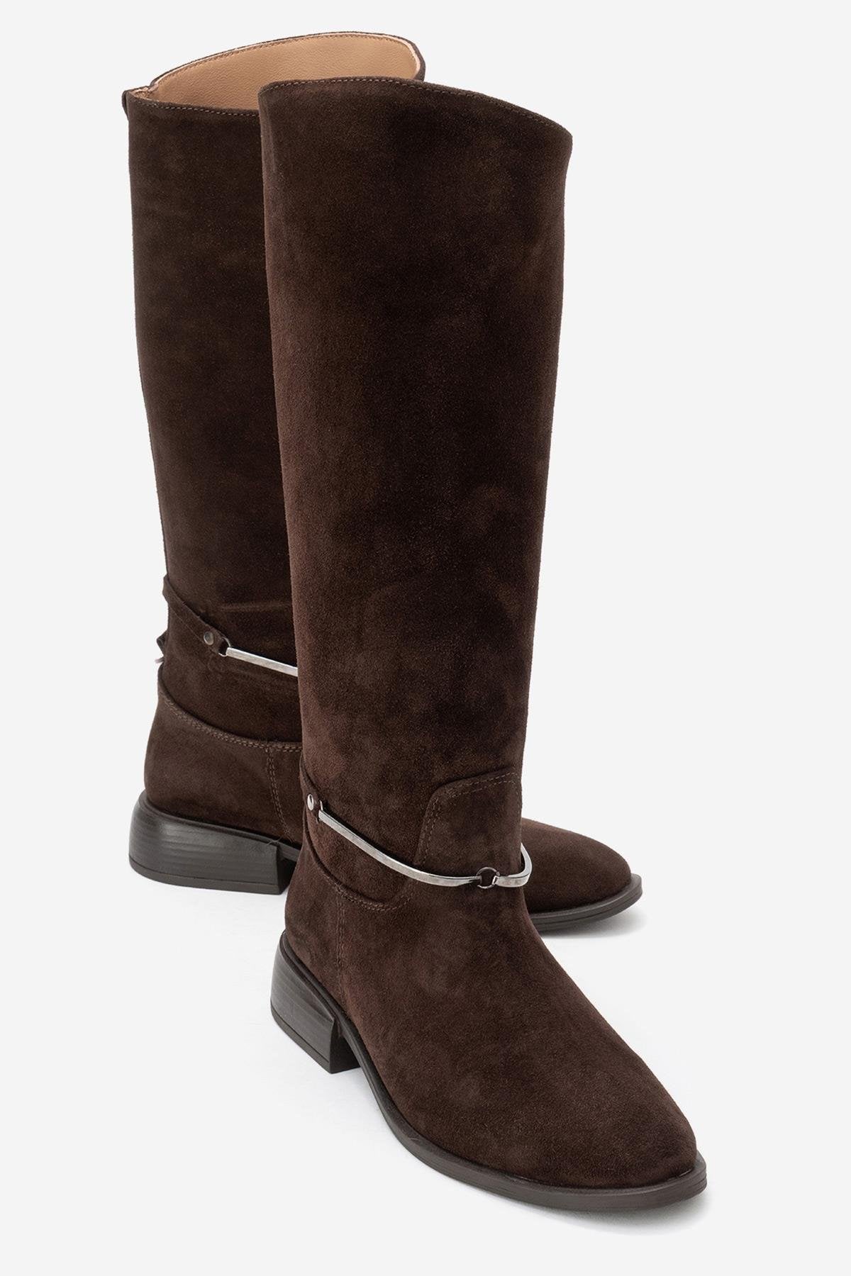 Ansel - Bota de montar de ante marrón (Mujer)