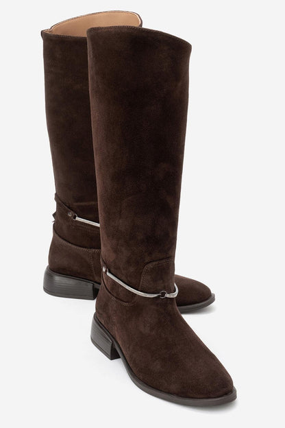 Ansel - Bota de montar de ante marrón (Mujer)
