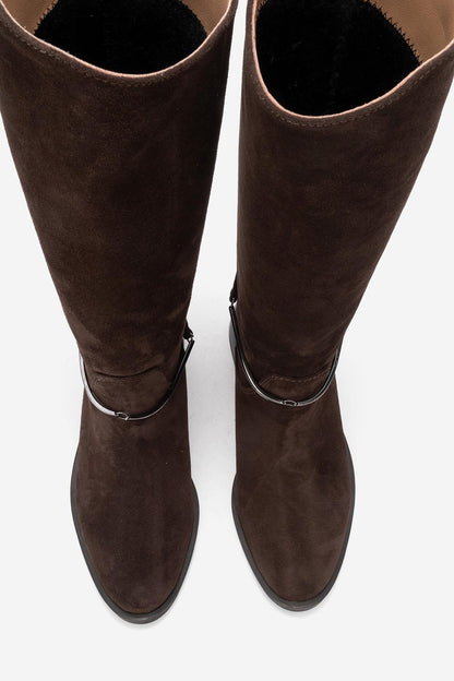 Ansel - Bota de montar de ante marrón (Mujer)