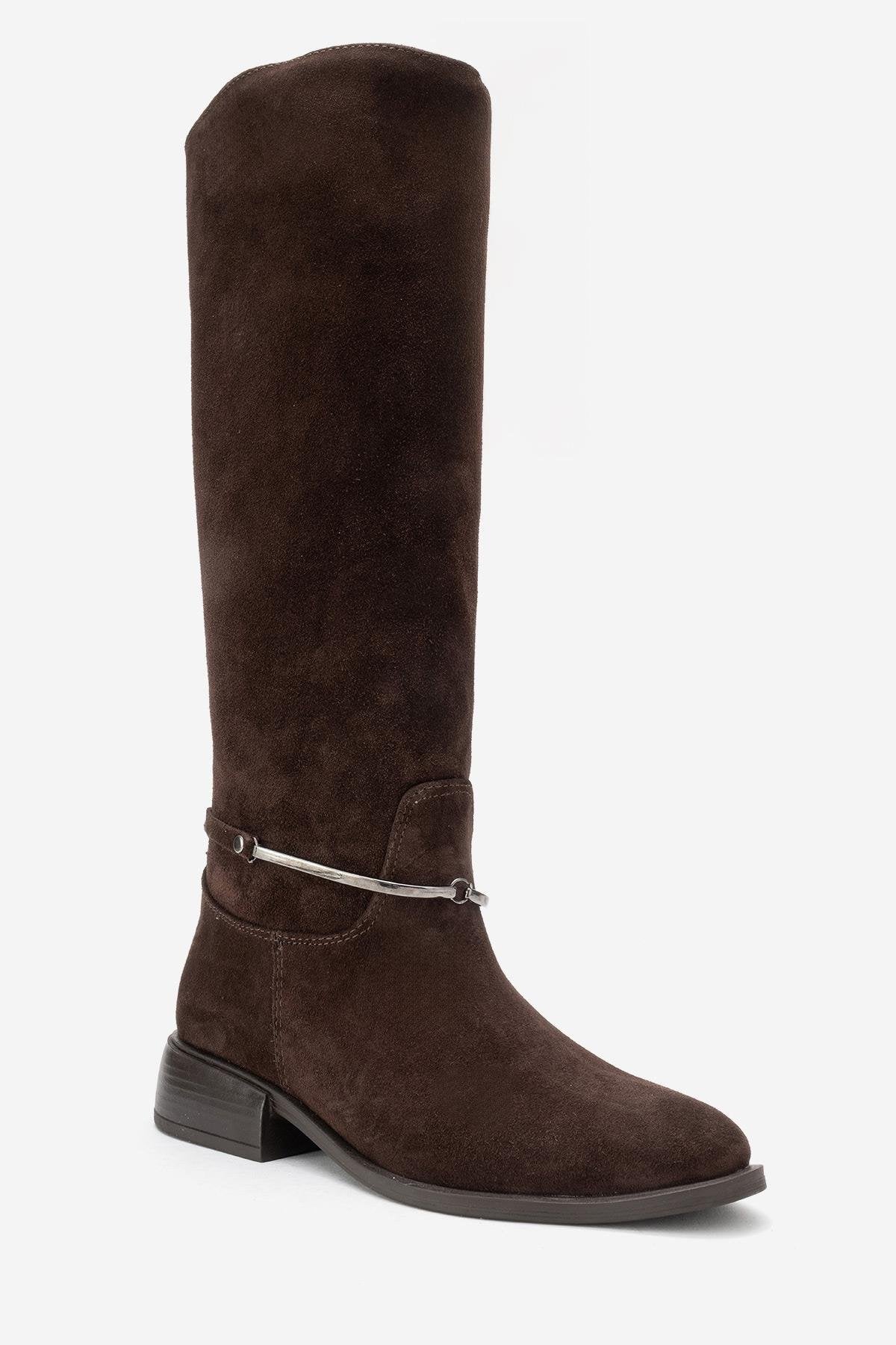 Ansel - Bota de montar de ante marrón (Mujer)
