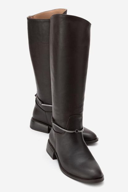 Ansel - Bota de montar de cuero marrón (Mujer)