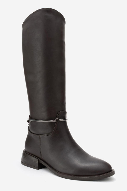Ansel - Bota de montar de cuero marrón (Mujer)
