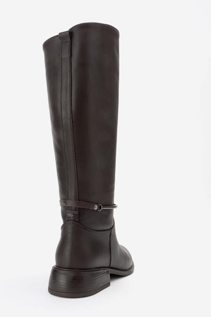 Ansel - Bota de montar de cuero marrón (Mujer)