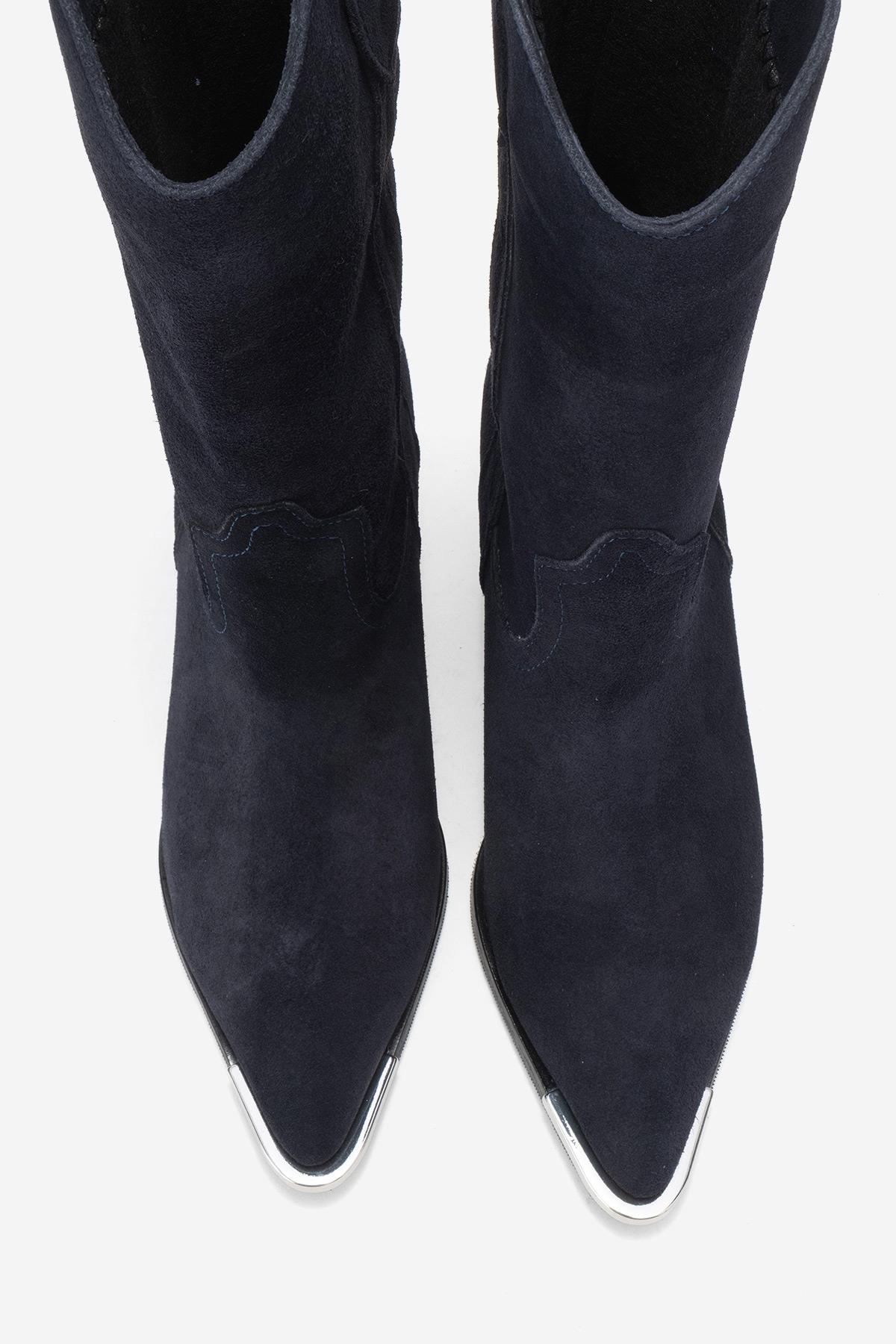 Alvi - Bota Vaquera de Ante Azul Marino (Mujer)