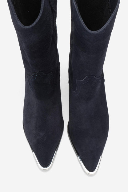 Alvi - Bota Vaquera de Ante Azul Marino (Mujer)
