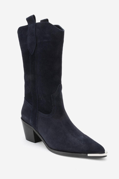 Alvi - Bota Vaquera de Ante Azul Marino (Mujer)