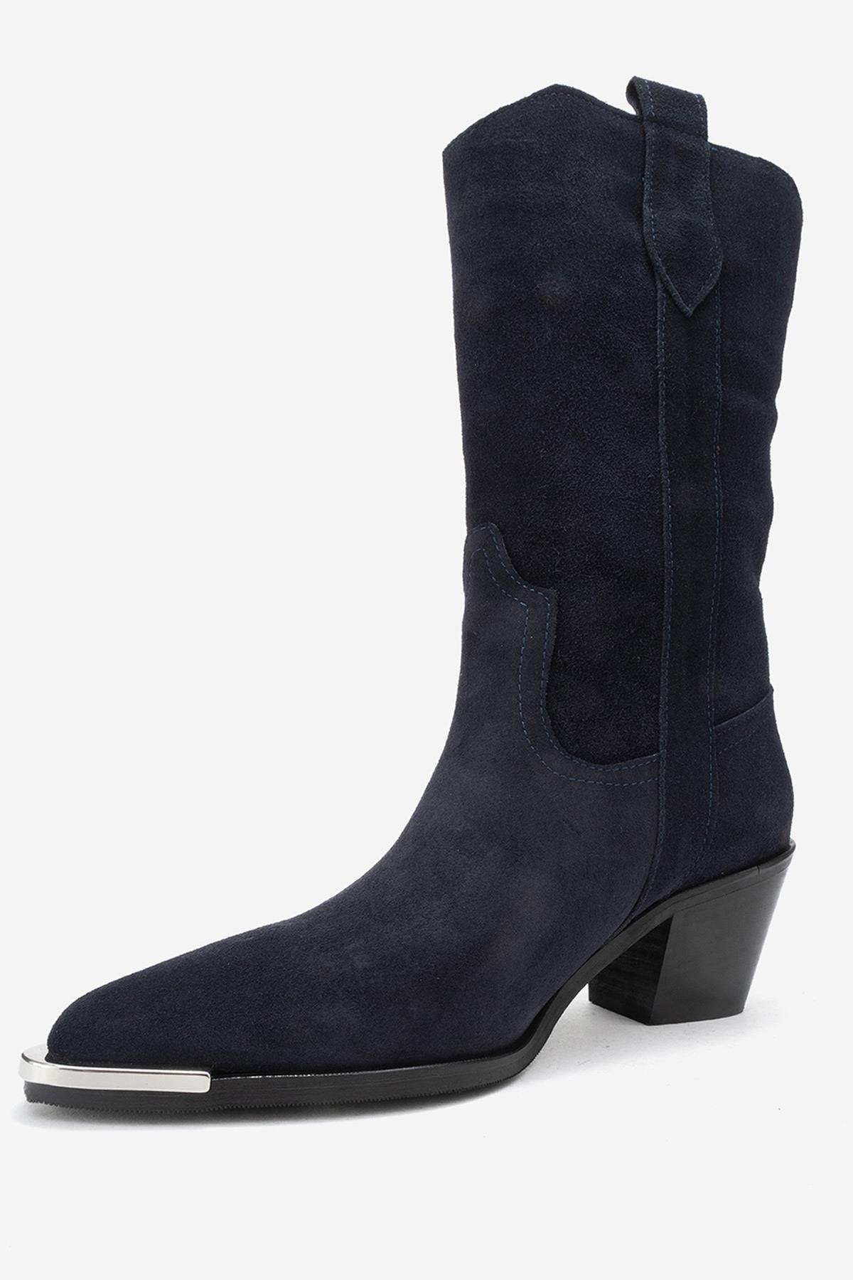 Alvi - Bota Vaquera de Ante Azul Marino (Mujer)