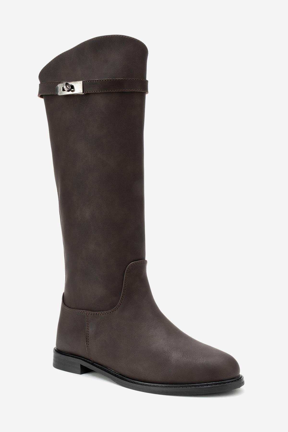 Bota de montar Yoko de nobuk marrón (Mujer)