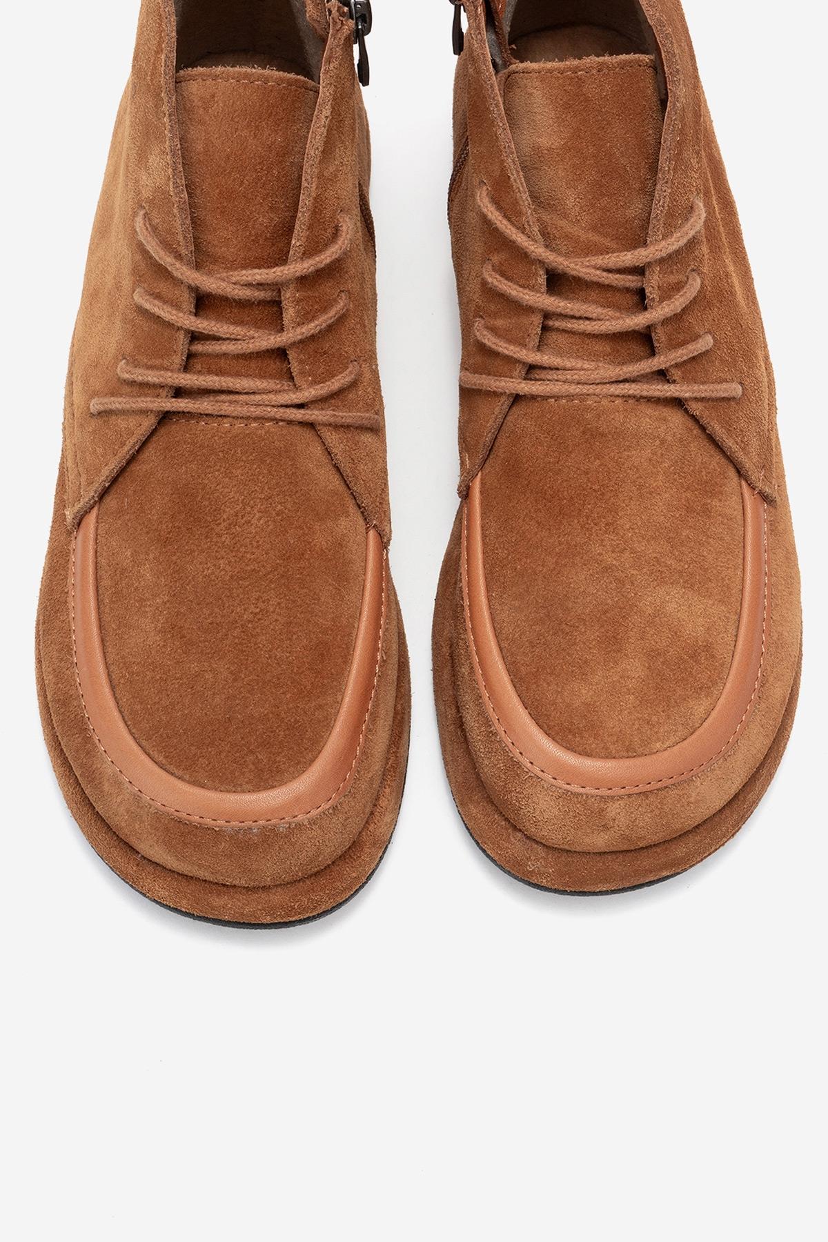 Martas - Bota de cremallera de ante coñac (Mujer)