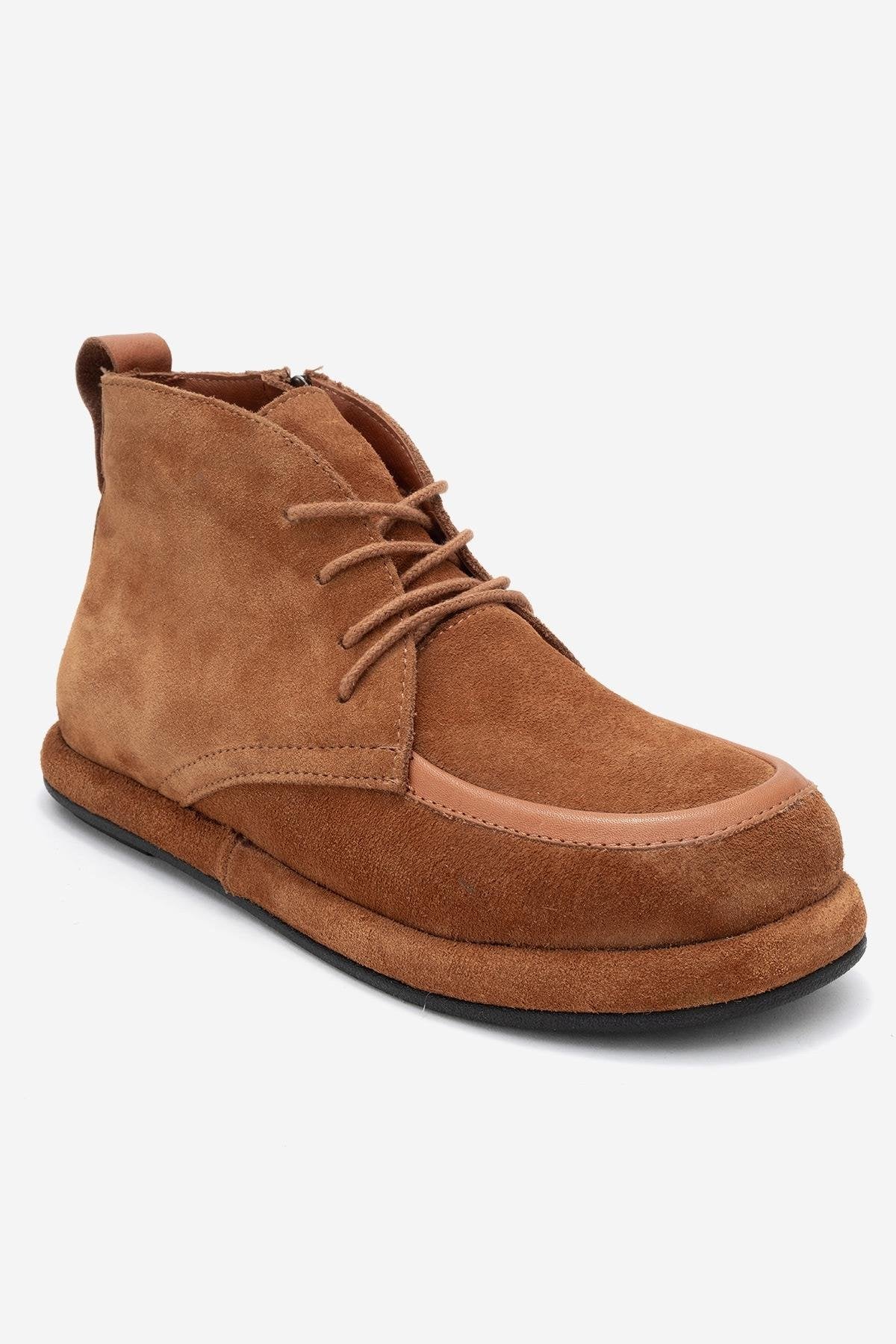 Martas - Bota de cremallera de ante coñac (Mujer)