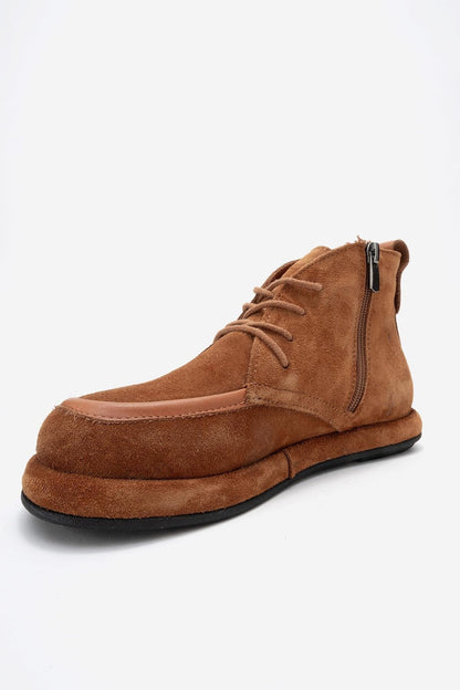 Martas - Bota de cremallera de ante coñac (Mujer)