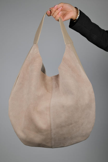 PUJA - Bolso de hombro de ante beige (Mujer)