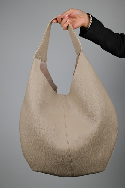 PUJA - Bolso de hombro de ante beige (Mujer)