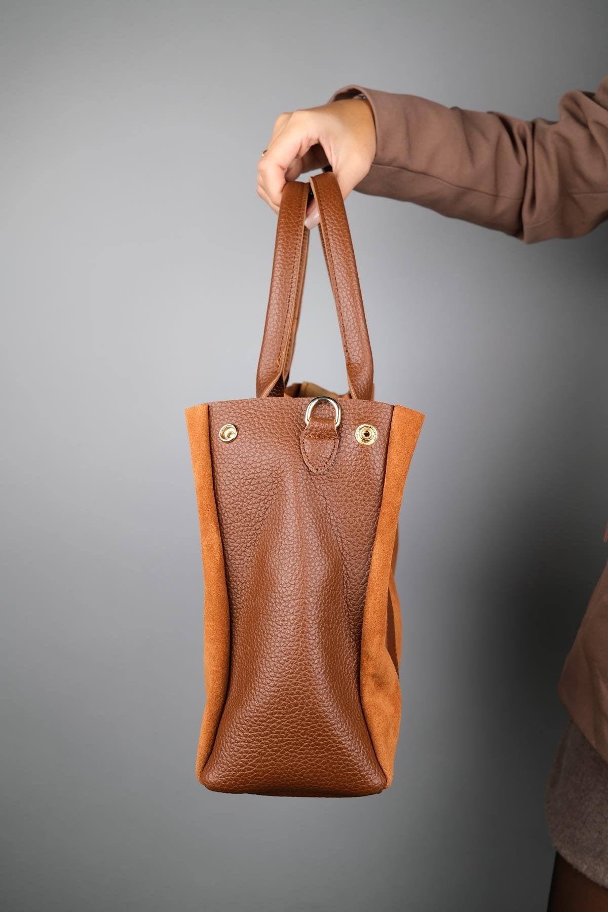 Thresh - Bolso de hombro de cuero de ante color coñac (mujer)