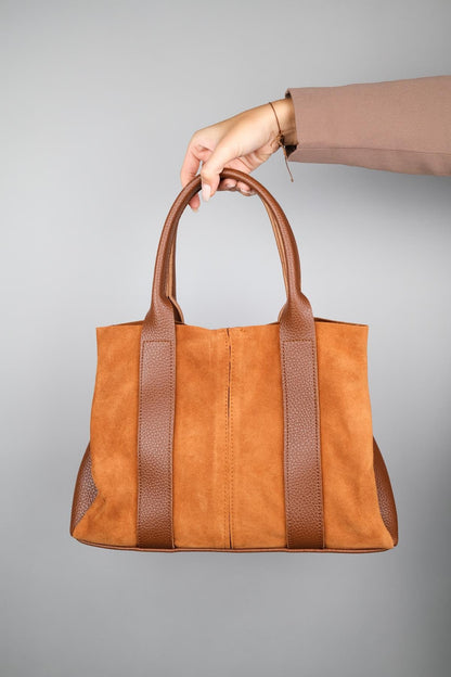 Thresh - Bolso de hombro de cuero de ante color coñac (mujer)