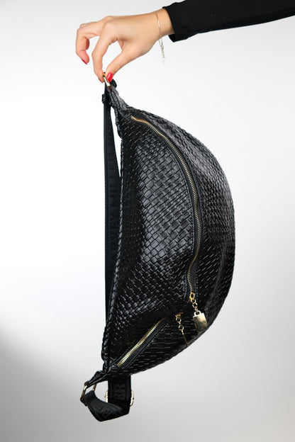 SALE - Riñonera negra tejida (Mujer)