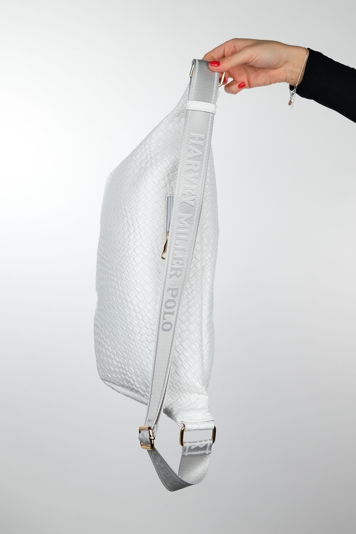 VENTA - White Genuine Leather Waist Bag (Women)