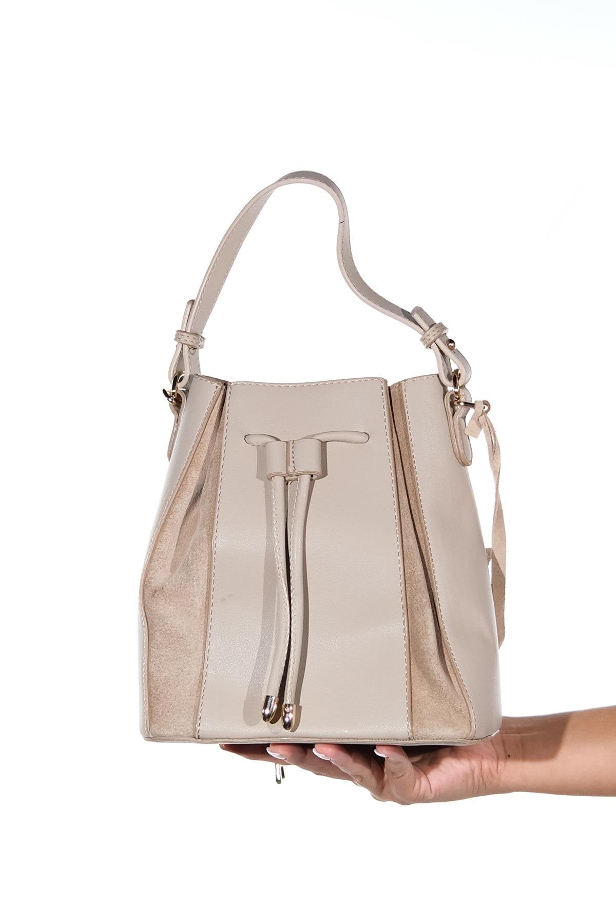 Maralis - Bolso de hombro de cuero beige (Mujer)