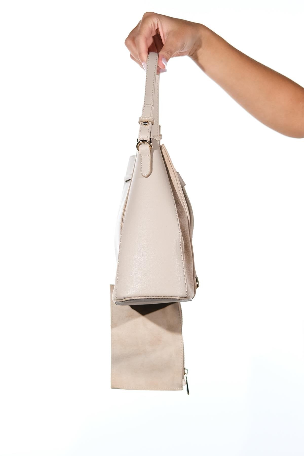 Maralis - Bolso de hombro de cuero beige (Mujer)
