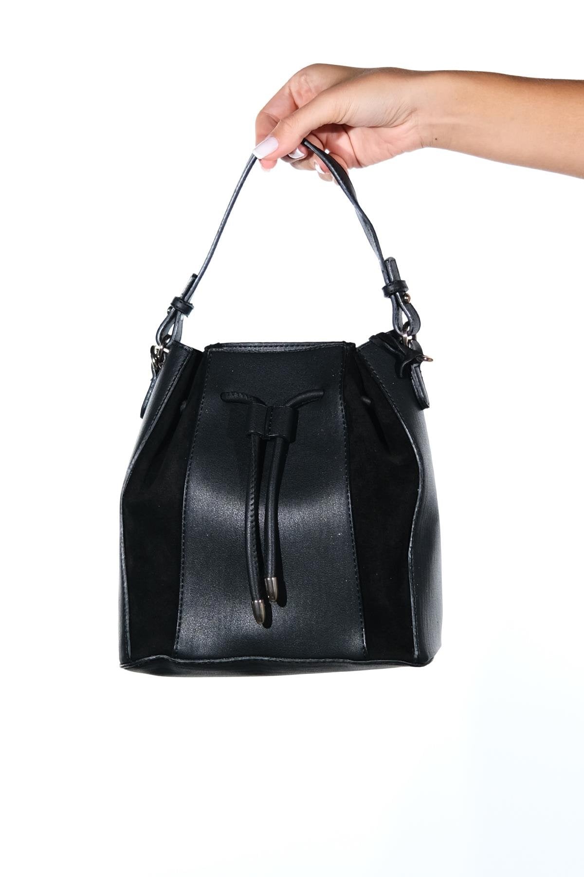 Maralis - Black Leather Shoulder Bag (Women)