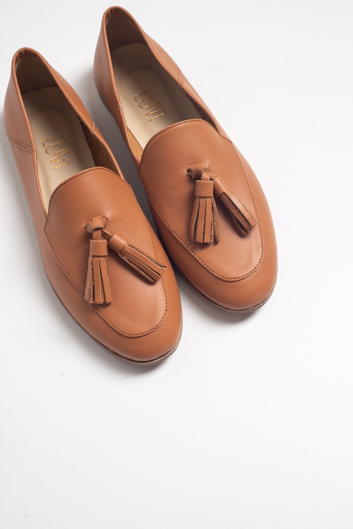 Mona - Cognac Soft Leather Tassel Loafers (Women)