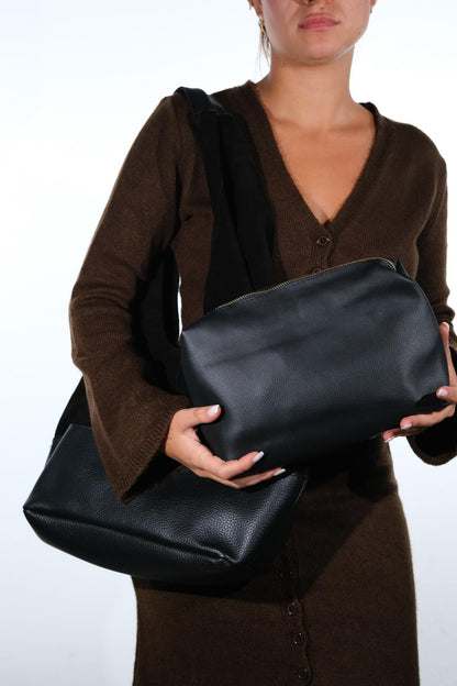 Avos - Black Suede Leather Shoulder Bag (Women)