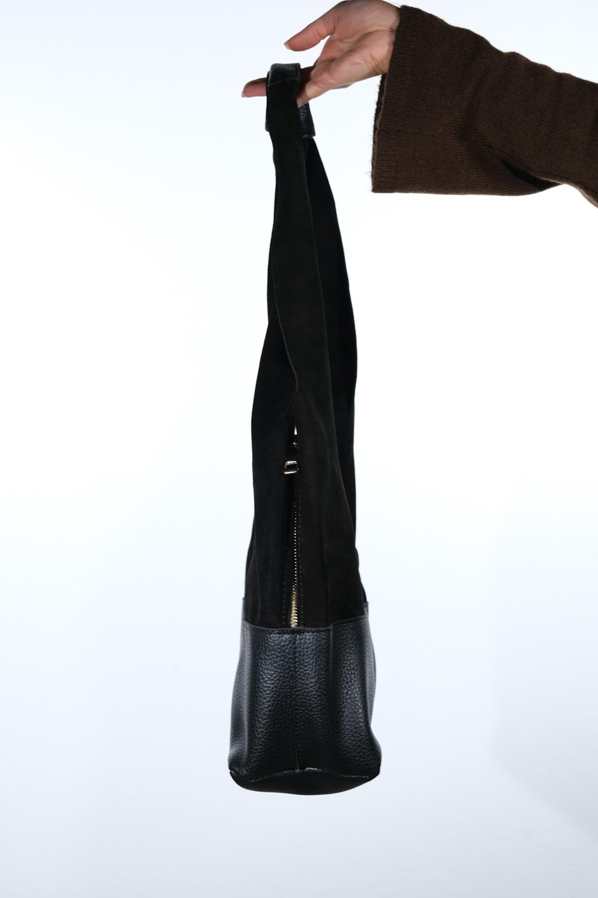 Avos - Black Suede Leather Shoulder Bag (Women)