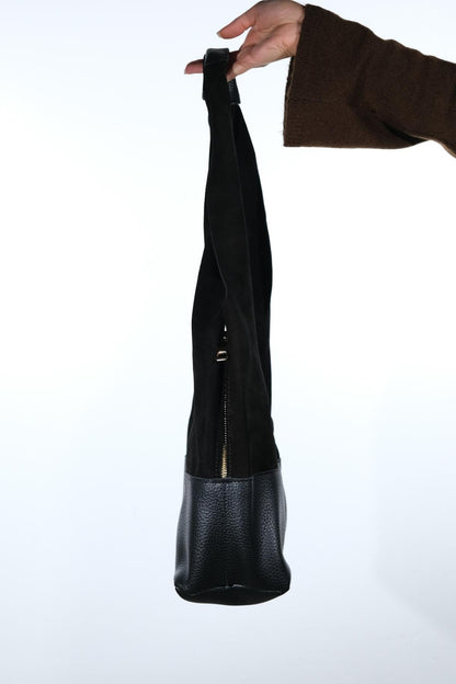 Avos - Black Suede Leather Shoulder Bag (Women)