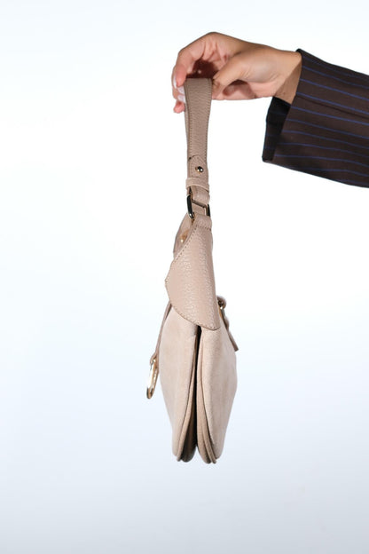 Bexley - Bolso de hombro de cuero de gamuza color topo (mujer)