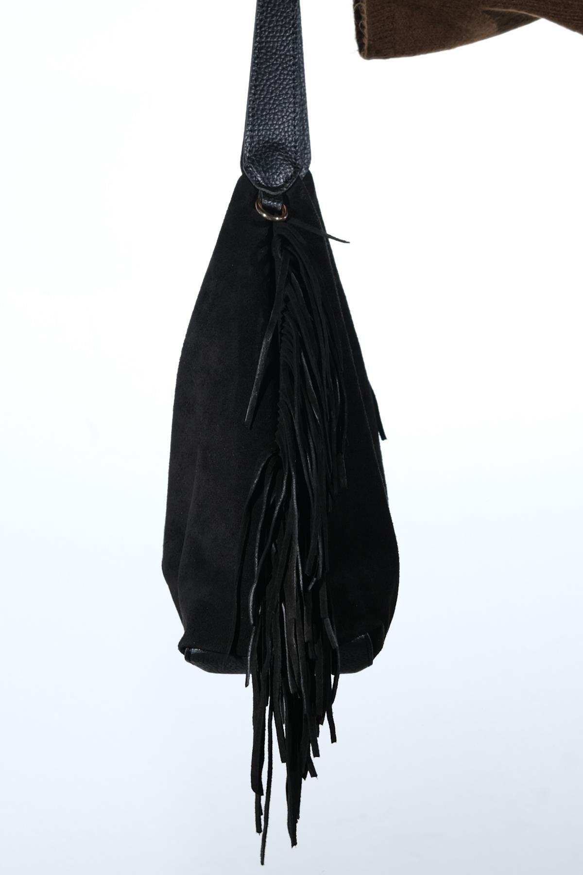 VALS - Black Suede Leather Shoulder Bag (Women)